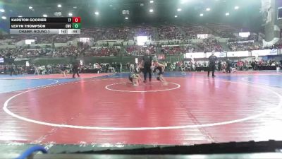 58 lbs Champ. Round 1 - Lexyn Thompson, Colstrip Wrestling Club vs Karston Goodier, Terreton Panthers