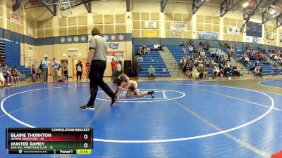 98 lbs Cross Bracket (8 Team) - Hunter Ramey, Oak Hill Wrestling Club vs Blaine Thornton, Alphas Wrestling