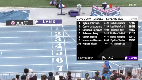 Youth Boys' 200m Hurdles Championship, Semi-Finals 16 - Age 13