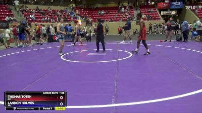 138 lbs Cons. Round 4 - Thomas Toteh, OK vs Landon Holmes, AR