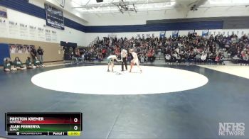 113 lbs Quarterfinal - Preston Kremer, Newport vs Juan Ferrerya, Quincy