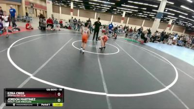 78 lbs Cons. Semi - Ezra Criss, Spartan Mat Club vs Jordon Martinez, Wesley Club Wrestling