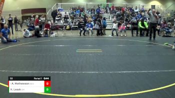 53 lbs Cons. Round 2 - Adalyn Mathewson, Black Knights Youth WC vs Kelly Leask, Dundee MI