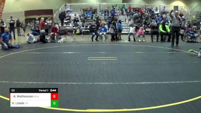 53 lbs Cons. Round 2 - Adalyn Mathewson, Black Knights Youth WC vs Kelly Leask, Dundee MI