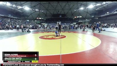 93 lbs Quarterfinal - Senna Alfaro, Snoqualmie Valley Wrestling Club vs Gracelynn Watts, Mat Demon Wrestling Club