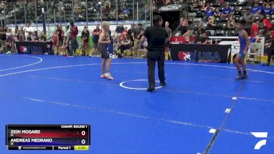 92 lbs Champ. Round 1 - Zion Mogard, IA vs Andreas Medrano, ID