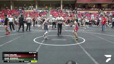 70 lbs Cons. Round 2 - Chaz Collins, Greater Heights Wrestling vs Mase Jennings, Ark City Takedown Wrestling Cl