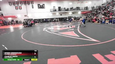 150 lbs Champ. Round 2 - Charlie Smith, Kiona Benton vs Ayden Greenough, Columbia (Burbank)