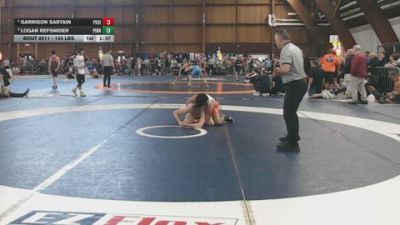 145 lbs Consi Of 4 - Garrison Sartain, Position Wrestling vs Logan Refsnider, Pinnacle