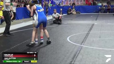 95 lbs Quarterfinal - Sam Hutton, Jr. Kaws vs Khloe Lif, Council Grove