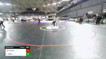 1A 160 lbs Quarterfinal - Oliver Bryson, Hoquiam vs Logan Wallis, Klahowya