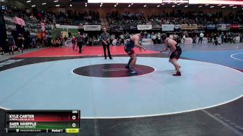 285 lbs Cons. Round 1 - Kyle Carter, Juneau-Douglas HS vs Saer Whipple, North Pole Patriots