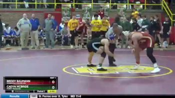 170 lbs Quarterfinal - Brody Baumann, Evansville Mater Dei vs Cadyn McBride, Perry Meridian
