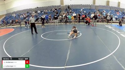 14U Girls - 75 lbs Champ. Round 2 - Jaelyn Anderson, Nebraska Wrestling Academy vs Julianna LaSavage, Ringers Wrestling Club