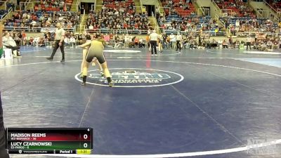 136 lbs Quarterfinal - Madison Reems, W2-Bismarck vs Lucy Czarnowski, E3-Fargo