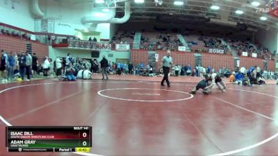 132 lbs Cons. Round 3 - Isaac Dill, South Gibson Wrestling Club vs Adam Gray, Unattached