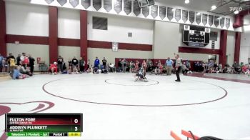 92-97 lbs Semifinal - Fulton Fore, Center Grove WC vs Addisyn Plunkett, Alphas WC