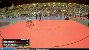 97 lbs Champ. Round 2 - Beau Van Cleave, Grant County Wrestling Club vs Brayden Medelez, Hermiston Wrestling