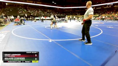 150 Class 2 lbs Champ. Round 1 - Grant Leininger, Southern Boone vs Benjamin Schroeder, Father Tolton Regional Catholic