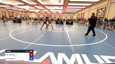 102 lbs Quarterfinal - Nathan Matthis, Md vs Andrew Gomez, Pa