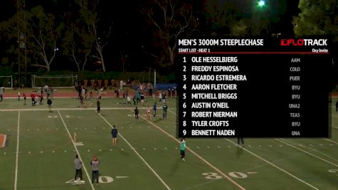 Men's 3k Steeplechase, Heat 1 - Ole Hesselbjerg Drops 8:35