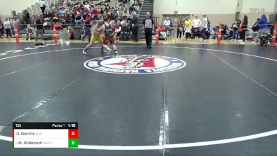 155 lbs Quarterfinal - Malachi Anderson, Dakota Boyz Wrestling Club vs Oakley Bornitz, TMB