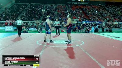 2A 285 lbs Quarterfinal - Nathan Willoughby, New Plymouth vs Jayce Farmer, Bear Lake