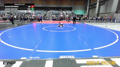 52 lbs Round Of 16 - Sloan Snydman, Shafter Youth Wrestling vs Aspen Shelton, Team Tulsa Wrestling Club