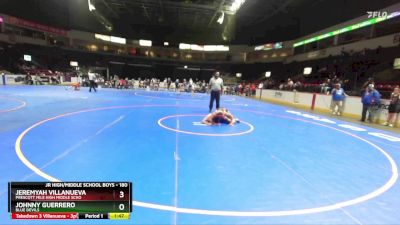 180 lbs Semifinal - Johnny Guerrero, Blue Devils vs Jeremyah Villanueva, Prescott Mile High Middle Scho