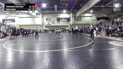 115 lbs 2nd Place Match - Savannah Sequeria, BIRMINGHAM vs Maya Avila, GRANADA HILLS