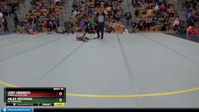 50 lbs Quarterfinal - Jory Heinrich, American Outlaws vs Miles Wichman, No Nonsense