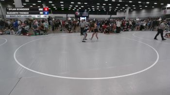 130 lbs Cons. Quarters - Elizabeth Thomas, Edwardsville Wrestling Club vs Dylan Schneider, Greater Heights Wrestling Club