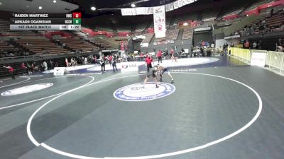 132 lbs 1st Place Match - Raiden Martinez, Reign Wrestling Club vs Arkadii Oganisian, Birmingham Community Charter High School Wrestling