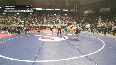3A-175 lbs Champ. Round 1 - Cody West, Lander Valley vs Chase Reese, Douglas