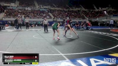 D1-114 lbs Cons. Round 3 - Sevanna Aguirre, Youngker HS vs Ella Sims, Campo Verde