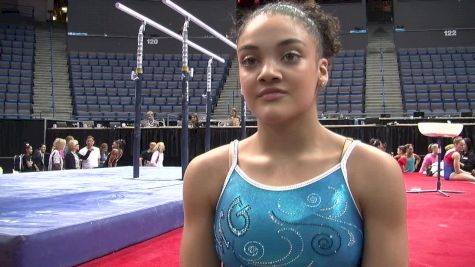 Laurie Hernandez on Knee Strain & Brand New Floor Routine - Training Day, Secret Classic 2016