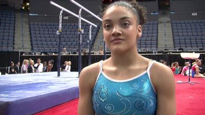 Laurie Hernandez on Knee Strain & Brand New Floor Routine - Training Day, Secret Classic 2016