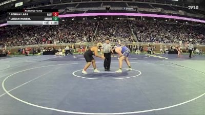 D3-285 lbs Champ. Round 1 - Adrian Lara, Hart HS vs Logan Russel, Adrian Madison