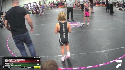 53 lbs Round 1 - Charlotte Robbins, Bison Takedown Club vs Avie Cox, Spartan Wrestling Club