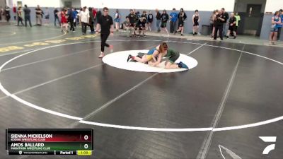 130 lbs Round 3 - Amos Ballard, Marathon Wrestling Club vs Sienna Mickelson, Kodiak Wrestling Club