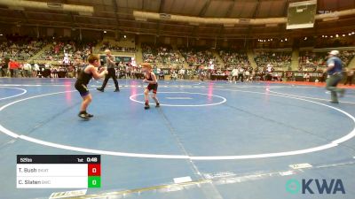 52 lbs Round Of 16 - Tyce Bush, Skiatook Youth Wrestling vs Claye Slaten, Berryhill Wrestling Club