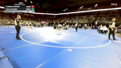 155 Class 1 lbs Semifinal - Lorelei Weaver, Lafayette County vs Mya Sackrey, Brookfield