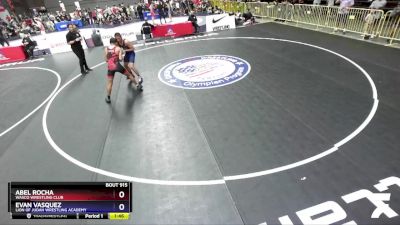 132 lbs Quarterfinal - Abel Rocha, Wasco Wrestling Club vs Evan Vasquez, Lion Of Judah Wrestling Academy