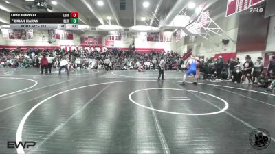 215 lbs Quarterfinal - Luke Borelli, Los Banos vs Brian Haran, Gilroy