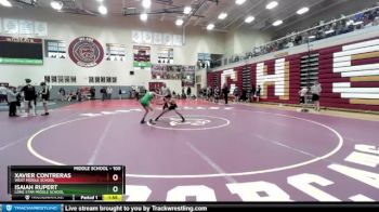 100 lbs Semifinal - Xavier Contreras, West Middle School vs Isaiah Rupert, Lone Star Middle School