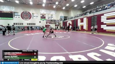 100 lbs Semifinal - Xavier Contreras, West Middle School vs Isaiah Rupert, Lone Star Middle School