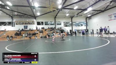 110 lbs Round 3 - Molly Lehnmann, Baldwin Wallace University vs Allison Hancher, Indiana Tech