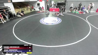 215 lbs Cons. Round 4 - Xavier Areceneaux, California vs Jesse Addington, Bakersfield High School Wrestling