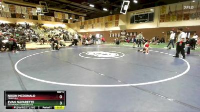 67 lbs Cons. Round 3 - Nixon McDonald, Temecula vs Evan Navarette, Escondido Thundercats