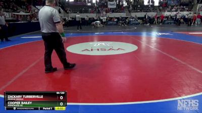 6A 120 lbs Cons. Round 3 - Cooper Bailey, Homewood Hs vs Zackary Turberville, Muscle Shoals
